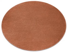 Okrúhly koberec SOFTY Jednotný, Jednobarevný, terakota Veľkosť: kruh 120 cm