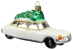 Vianočná dekorácia – limuzína biela