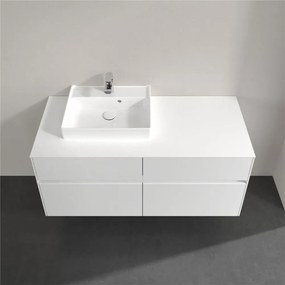 VILLEROY &amp; BOCH Collaro závesná skrinka pod umývadlo na dosku (umývadlo vľavo), 4 zásuvky, 1200 x 500 x 548 mm, Glossy White, C07100DH