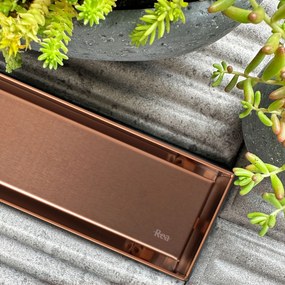 Odtokový žľab REA Neox Pro 90, meď kartáčovaná