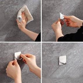 Nalepovacie kovové háčiky - 2 ks