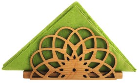 AMADEA Drevený stojanček na obrúsky v tvare mandaly, masívne drevo, 12,3x6,5x3,5 cm