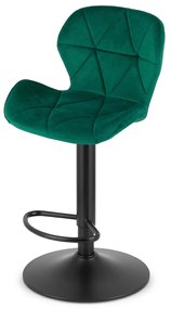 Barová stolička s čiernou nohou WEST VELVET, zelená