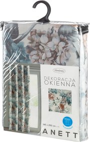 ZÁVES NA KRÚŽKOCH ANETT 140X250 CM KVETY