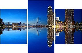 Obraz - nočný Rotterdam (90x60 cm)