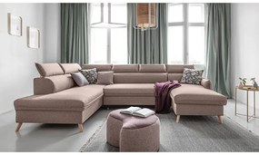 Béžová rozkladacia rohová pohovka (ľavý roh) Sweet Harmony – Miuform