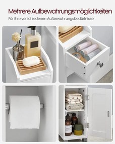 Kúpeľňová skrinka s držiakom na toaletný papier, biela