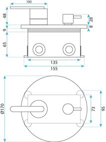 Rea Ontario, podomietková sprchová súprava s BOX montážnym systémom, medená matná, REA-P5650