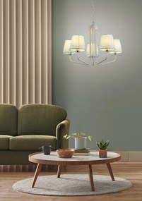 Candellux Modrý závesný luster York Ledea pre žiarovku 5x E14 50205093