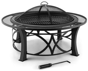 Blumfeldt Ronda, ohnisko, Ø 95 cm, gril, ochrana pred iskrami, oceľ, brunírované