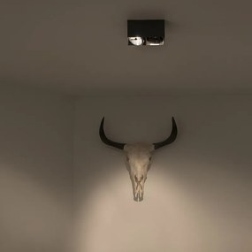 Dizajnové bodové svetlo čierne obdĺžnikové 2-žiarovkové - Box