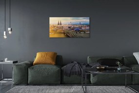 Obraz na plátne Nemecko panorama riečny mosty 140x70 cm