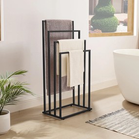 Stojan na uteráky 4- ramenný čierny