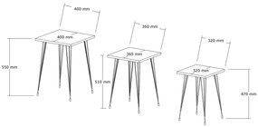 Set 3ks. konferenčných stolíkov Pakamo (čierna + kryštál). Vlastná spoľahlivá doprava až k Vám domov. 1094320