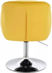 LuxuryForm DESIGN Stolička AVOLA VELUR na striebornom tanieri - žltá