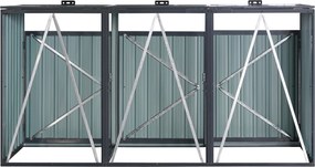 Prístrešok na 3 smetné koše BestBerg BBTS-MK3 / 1,9 m² / 240 × 80 × 122 cm / antracitová