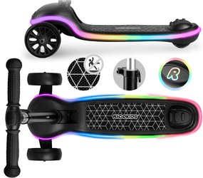 Ricokids Leddi LED balančná Kolobežka pre deti - čierna