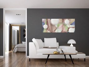 Obraz - 3D Abstrakcia v pastelových farbách (120x50 cm)
