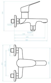 Kuchinox SAGRA, vaňová batéria, čierna matná, LAV-BQR_710D