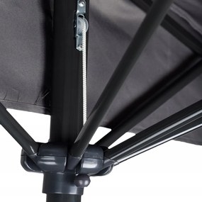 Polkruhový záhradný slnečník Liver 270 cm šedý