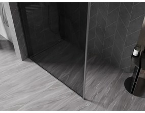 Mexen Kioto-F, sprchová zástena s rámom 140 x 202 cm, 8 mm grafit, grafitový profil, 800-140-104-66-40
