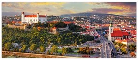 Obraz - Panorama Bratislavy, Slovensko (120x50 cm)