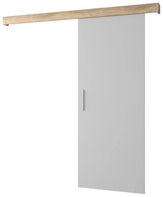 Posuvné dvere 90 cm Sharlene I (biela matná + dub sonoma + strieborná). Akcia -20%. Vlastná spoľahlivá doprava až k Vám domov. 1043595