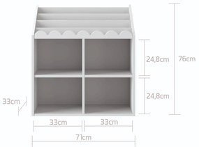 Bellamy Detská knižnica BOOK NOOK SNOW 71x76 cm, biela