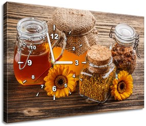 Gario Obraz s hodinami Včelí med Rozmery: 60 x 40 cm