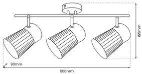 Bodové svietidlo BEST 3xE14/40W/230V čierna