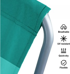 Skladacie plážové ležadlo SAND, zelené pruhy