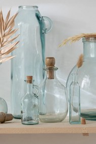 Sklenená váza z recyklovaného skla s uškom Weny - 14*14*45cm