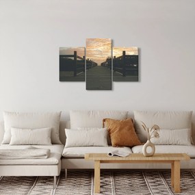 Obraz dreveného móla nad jazerom (90x60 cm)