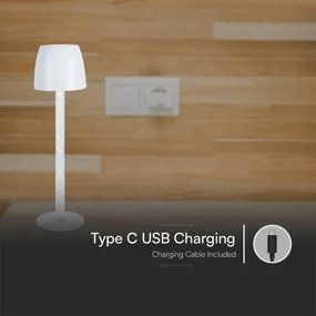 LED stmievateľná nabíjacia stolná lampa LED/3W/5V 3000K čierna