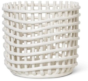 ferm LIVING Keramický kôš Off White Large