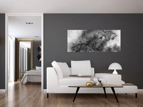 Obraz - Akvareloví papagáje (120x50 cm)