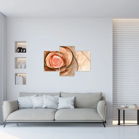 Obraz - Abstraktné ruže ružová s bielym pozadím (90x60 cm)