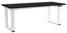 Výškovo nastaviteľný stôl OfficeTech Strong 180 x 80 cm, biela podnož, čierna