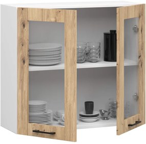 Horná kuchynská skrinka OLIWIA W80 H720 biela / dub artisan