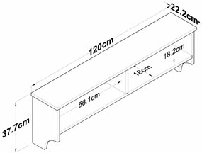 Nástenný vešiak Polo White and Walnut