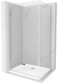 Mexen Lima sprchová kabína, skladacie dvere 90 x 70 cm, transparentnéné, chrómová + závesný bidet Flat - 856-090-070-01-00-4010