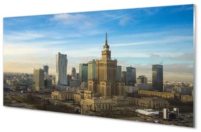 Sklenený obraz Panorama Varšava mrakodrapov 125x50 cm