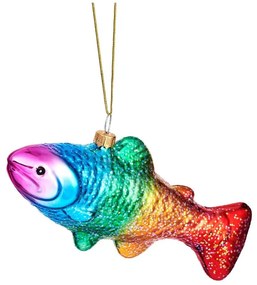 Sklenená ručne vyrobená vianočná ozdoba 7 cm Rainbow Trout – Sass &amp; Belle