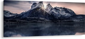 Obraz jazera s horou (120x50 cm)