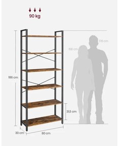 Knižnica NAVARO hnedá/čierna