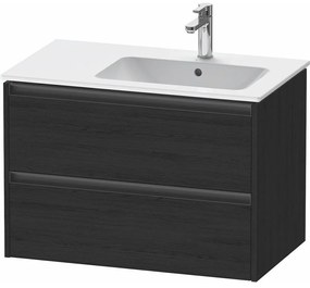 DURAVIT Ketho 2 závesná skrinka pod asymetrické umývadlo (pravé), 2 zásuvky, 810 x 480 x 549 mm, dub čierny, K25268016160000