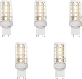 Sada 5 čírych LED žiaroviek G9 2W 370 lm 3000K