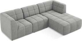 Sivá rohová pohovka z textílie buklé (pravý roh/s leňoškou) Aloha – Makamii