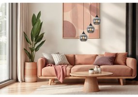 Závesné svietidlo Costa, 3x grafitové sklenené tienidlo, b, o