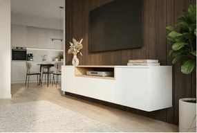 TV-skrinka 47807 Loft 160cm Biela/Prírodná Dub Dyha  - Komfort-nábytok